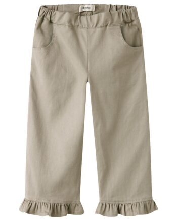 Lil Atelier Doreen Wide Twill Pants Oxford Tan 92 Cm