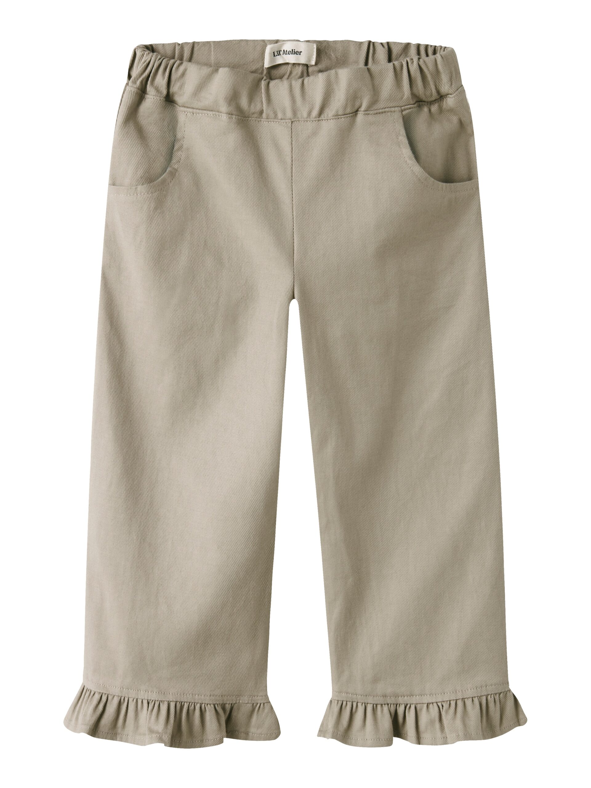 Lil Atelier Doreen Wide Twill Pants Oxford Tan 92 Cm