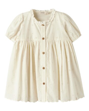 Lil Atelier Flores Ss Dress Coconut Milk 92 Cm