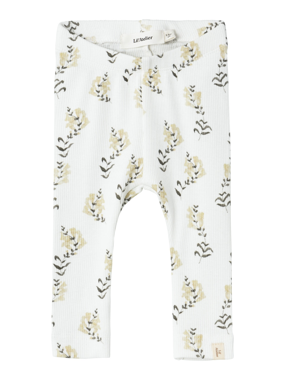 Lil Atelier Gavo Leggings Coconut Milk Yellow Flower 56 Cm
