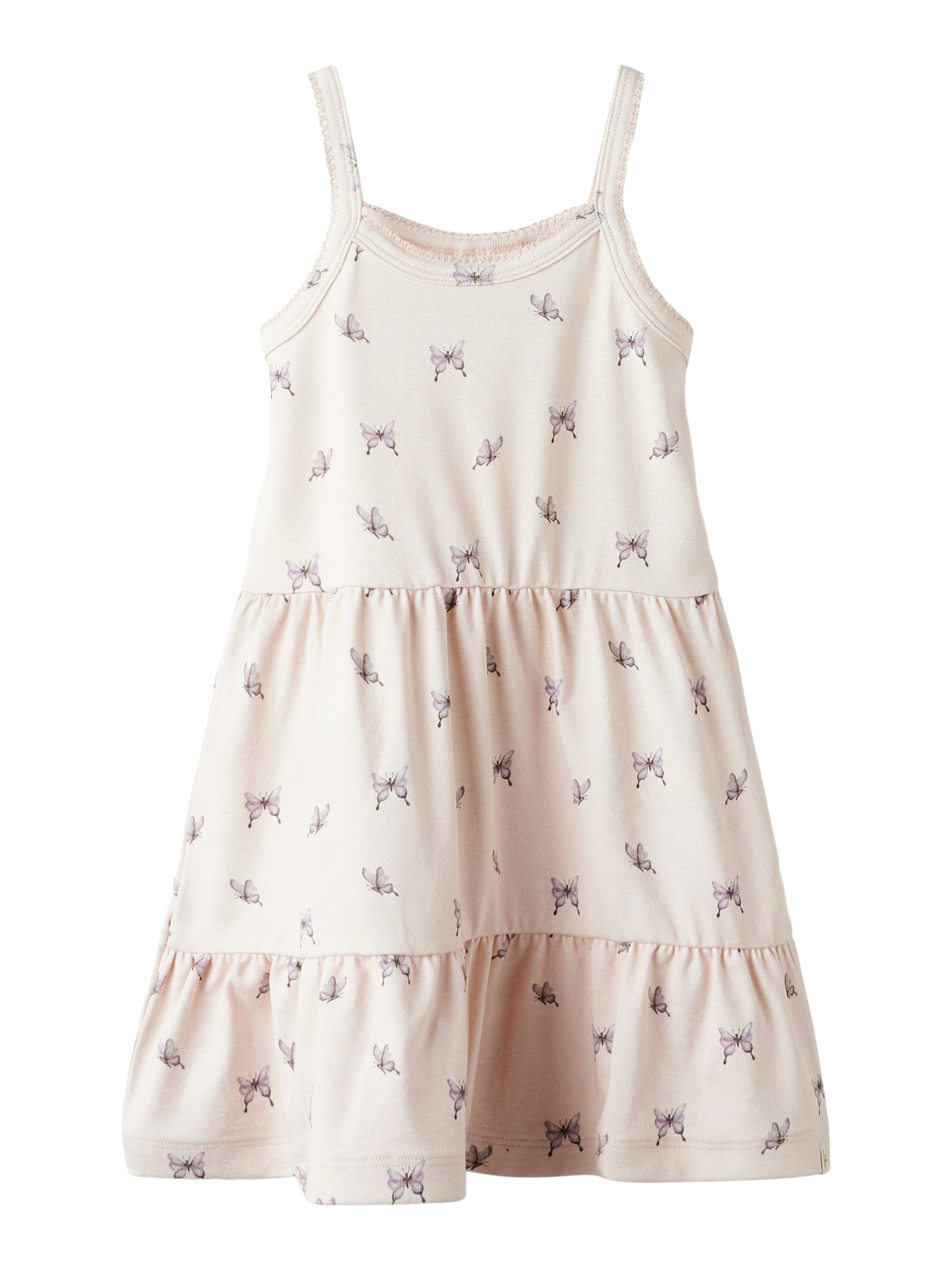 Lil Atelier Gayo San Strap Dress Peach Blush Butterfly 92 Cm