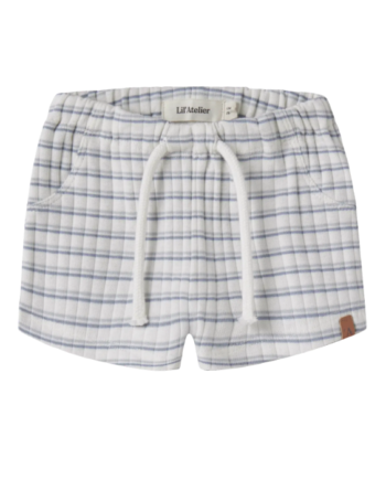 Lil Atelier Haldur Loose Shorts Coconut Milk Dusty Blue 56 Cm
