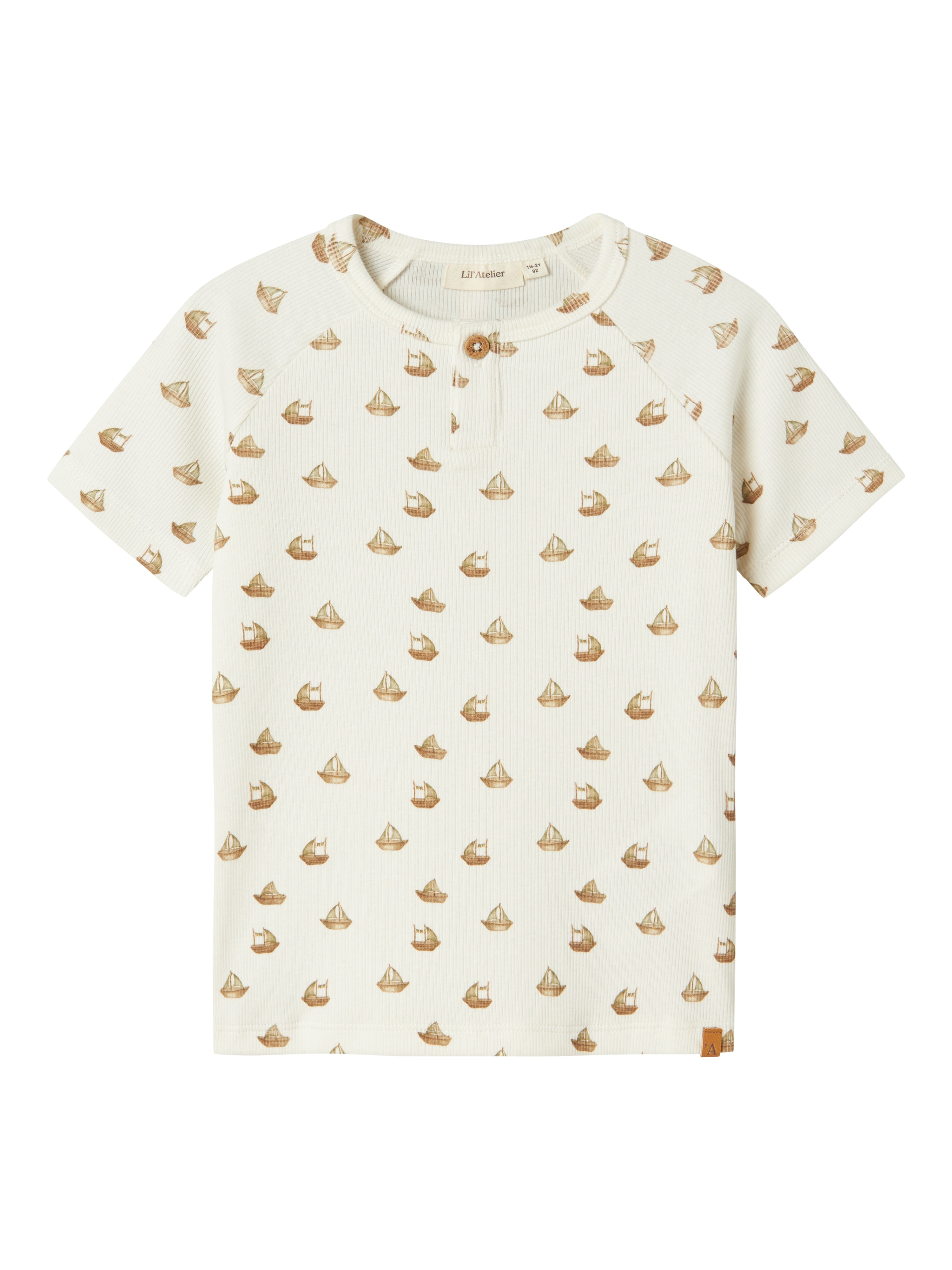 Lil Atelier Lavo Eni Ss Top Coconut Milk Boat 92 Cm