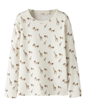 Lil Atelier Layo Geu Ls Slim Top Coconut Milk Lion 92 Cm