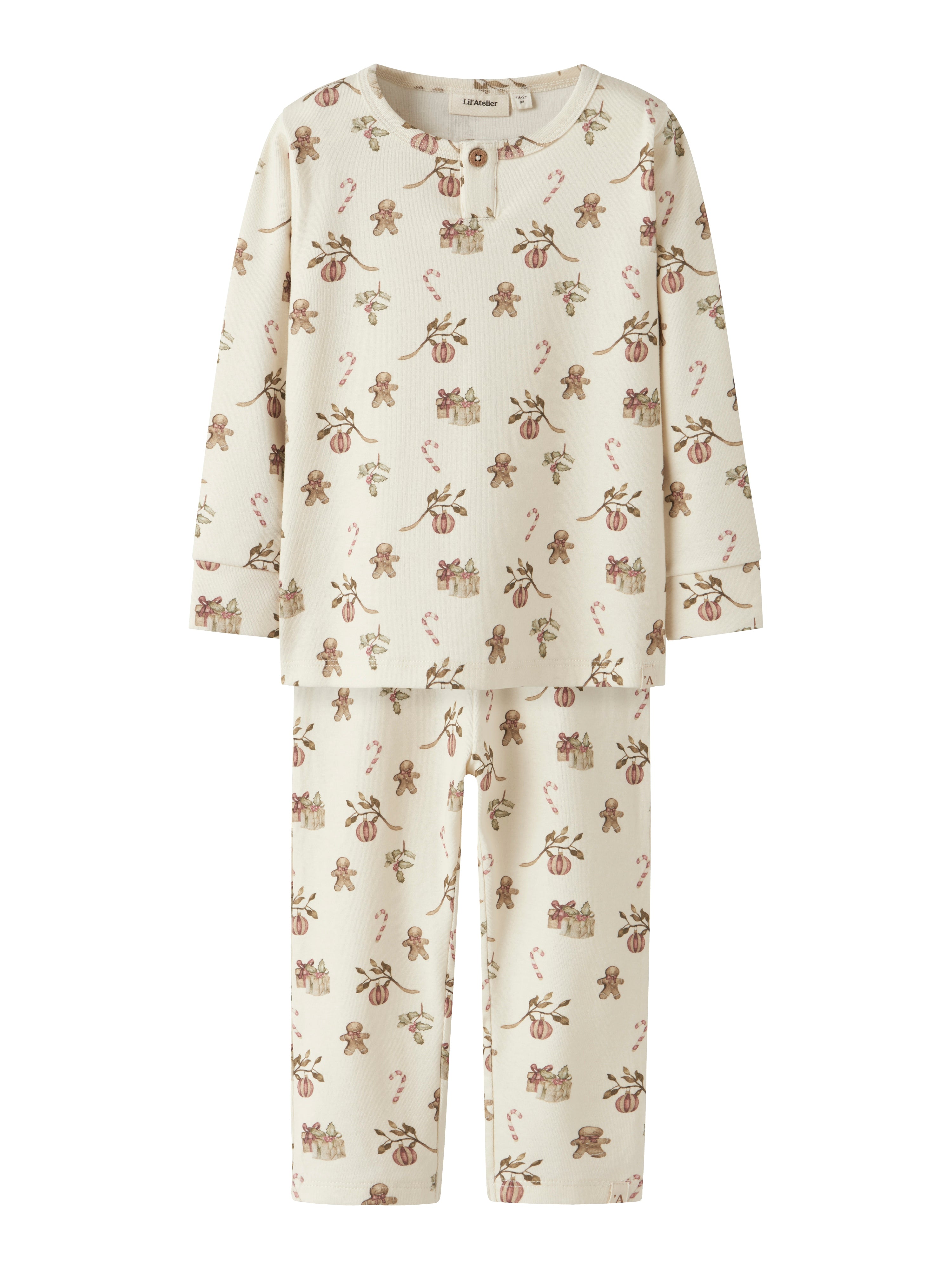 Lil Atelier Layo Git Ls Nightset Turtledove Christmas 92 Cm
