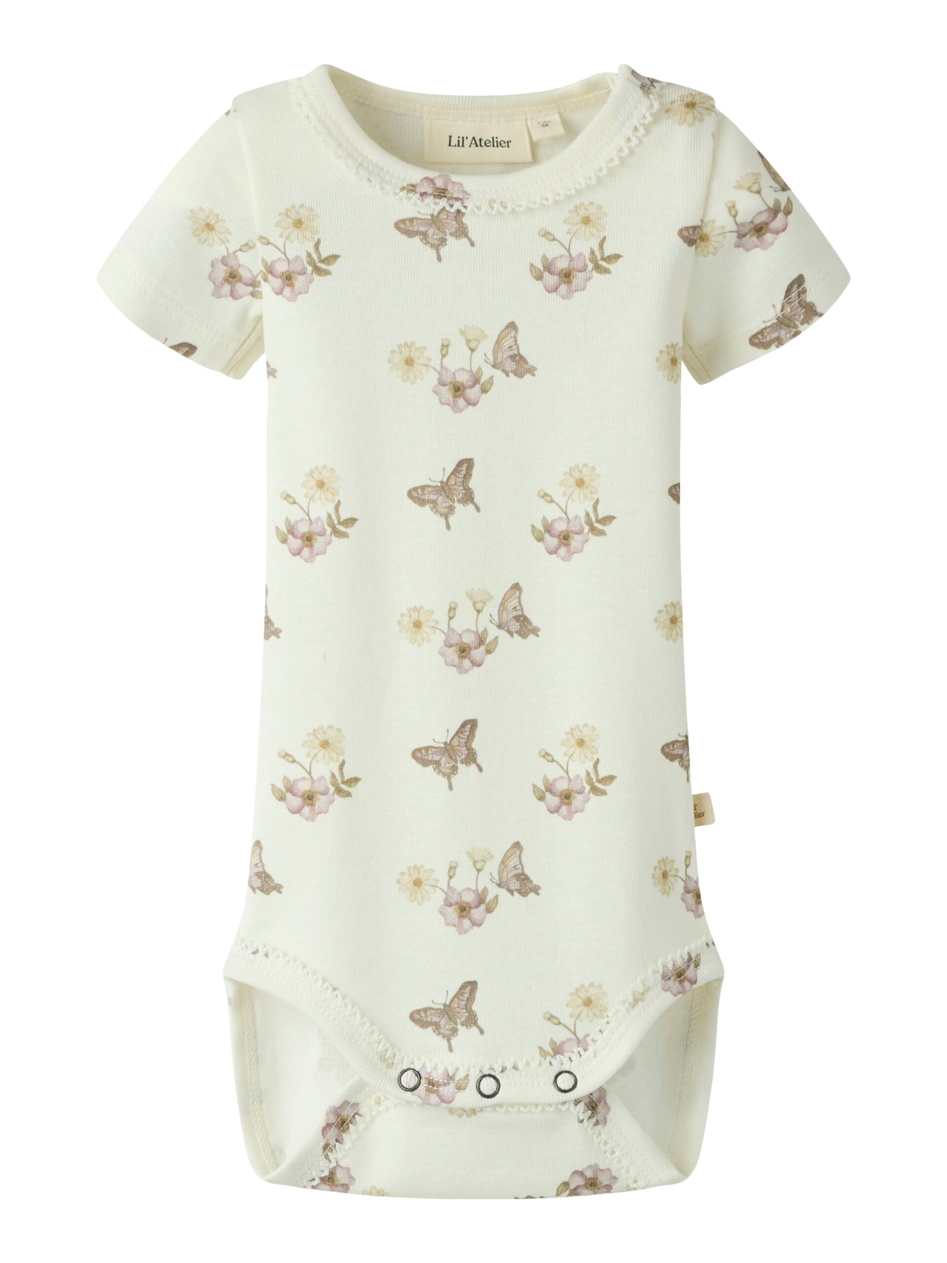 Lil Atelier Layo Sna Ss Slim Body Coconut Milk Flower 56 Cm