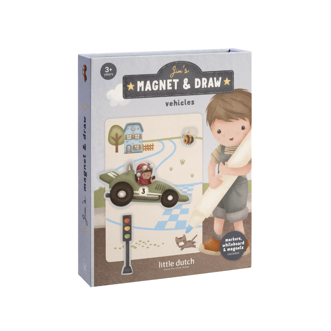 Little Dutch Magnet Og Tegne Sæt Jim Vehicles