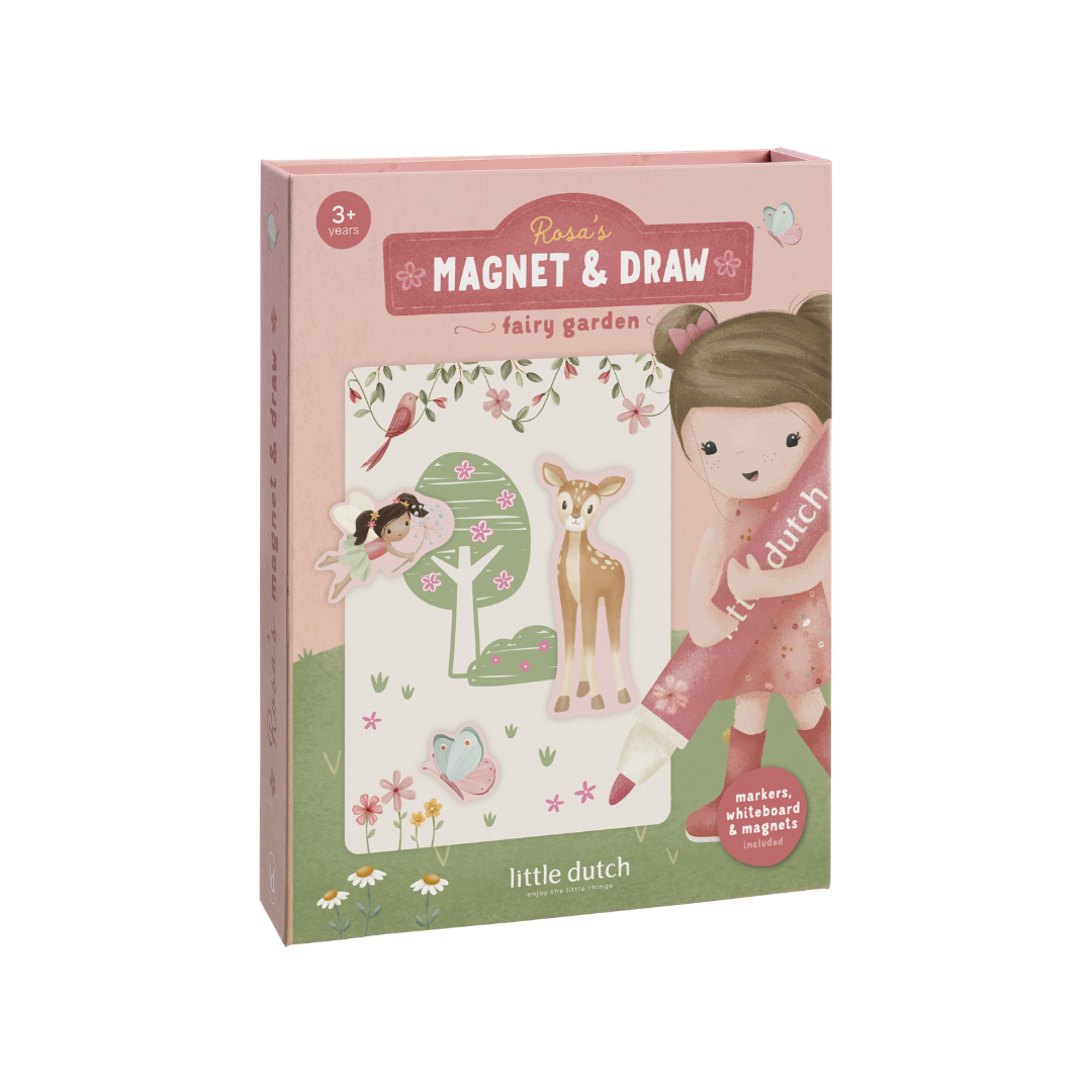 Little Dutch Magnet Og Tegne Sæt Rosa Fairy Garden