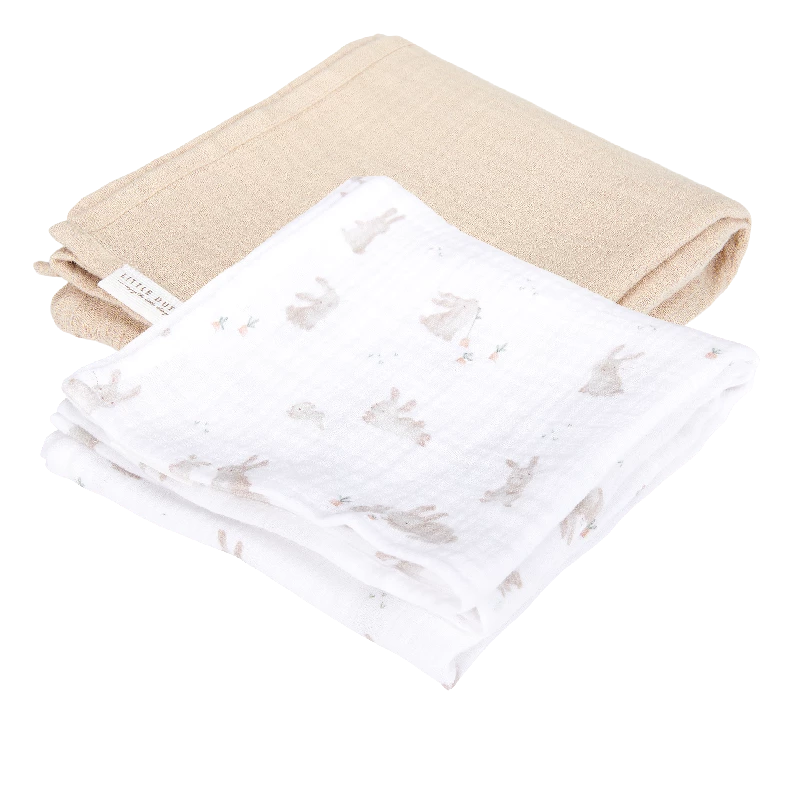 Little Dutch Stofbleer 70x70 Muslin Baby Bunny   Beige
