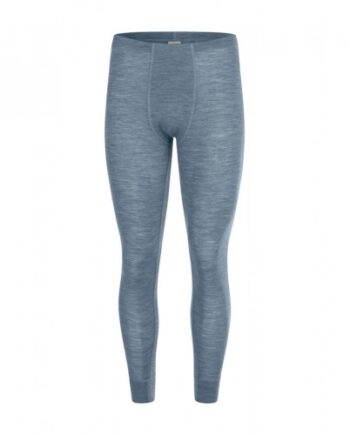 Longjohns Til Herre   100  Merino Uld  1x1 Rib Blue Melange