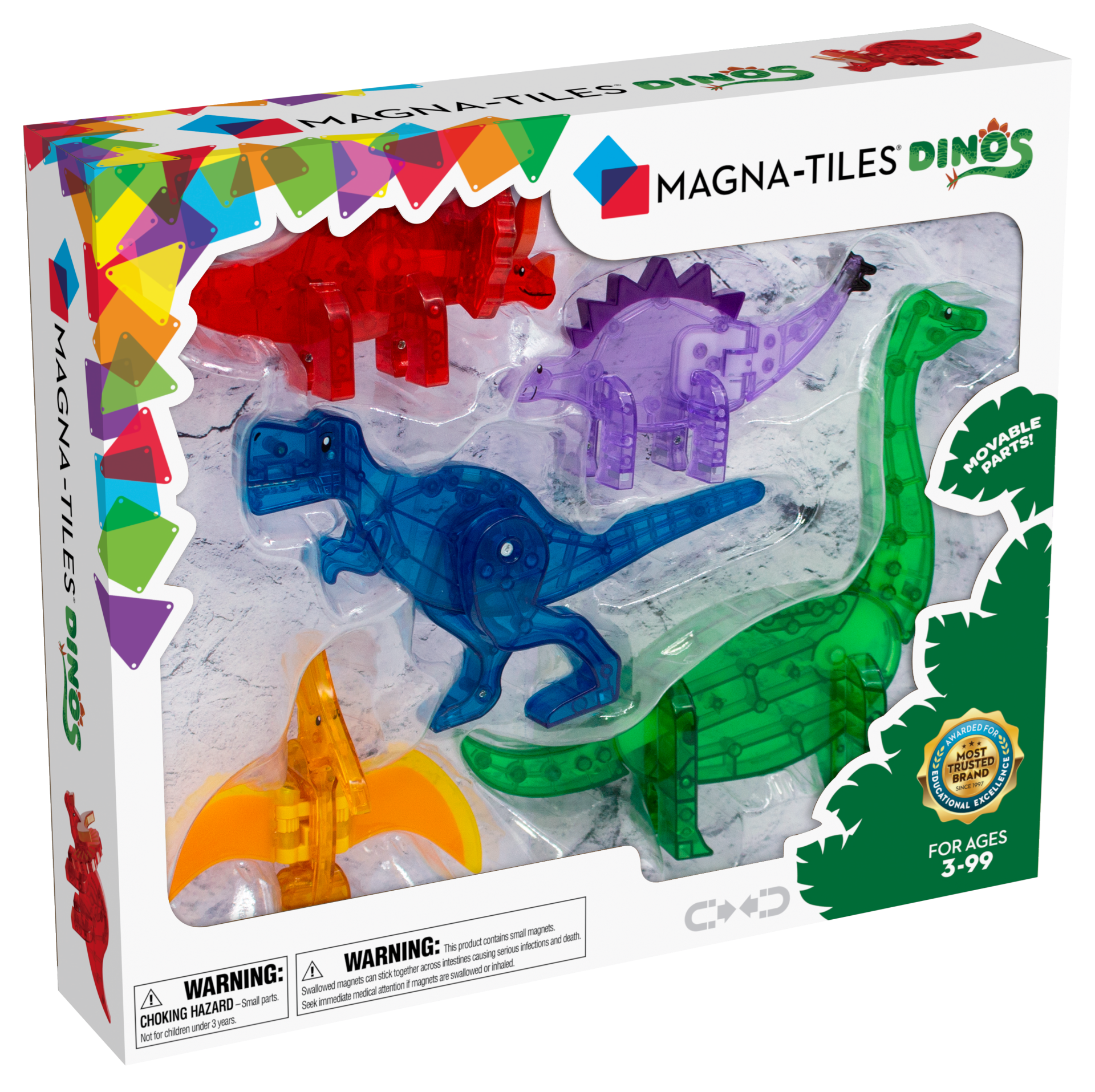 Magna-tiles Magnetisk Legetøj Dino Figurer   Stk