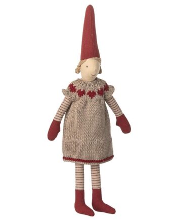 Maileg Nisse Pixy Pige Strikket Kjole