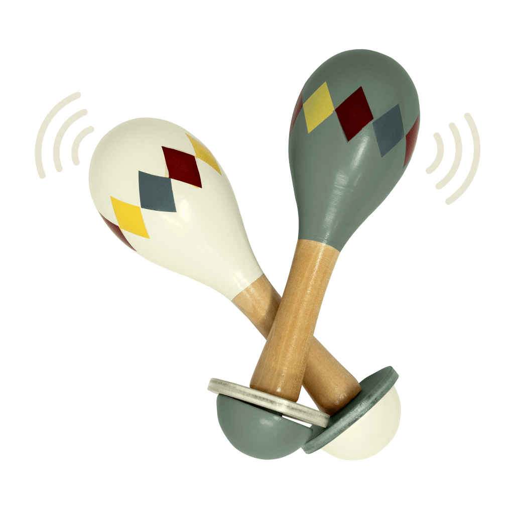 Maracas Med Harlekin Design Råhvid Mamamemo
