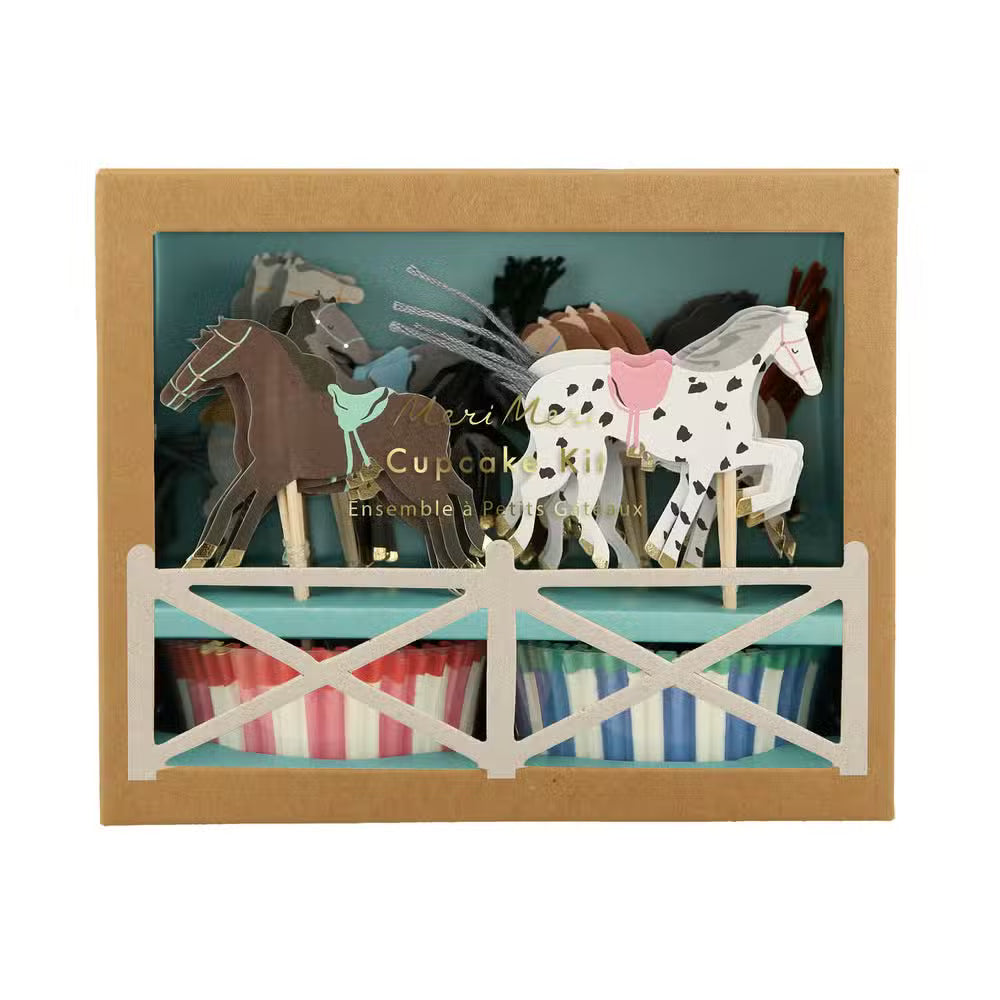 Meri Meri Cupcakekit Hest 24 Pak
