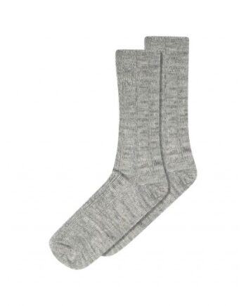 Mp Strømper  Bløde Dame Ribstrømper   Uld Bambusviskose Grey Melange 40 42