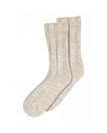 Mp Strømper  Bløde Dame Ribstrømper   Uld Bambusviskose Light Brown Melange 37 39