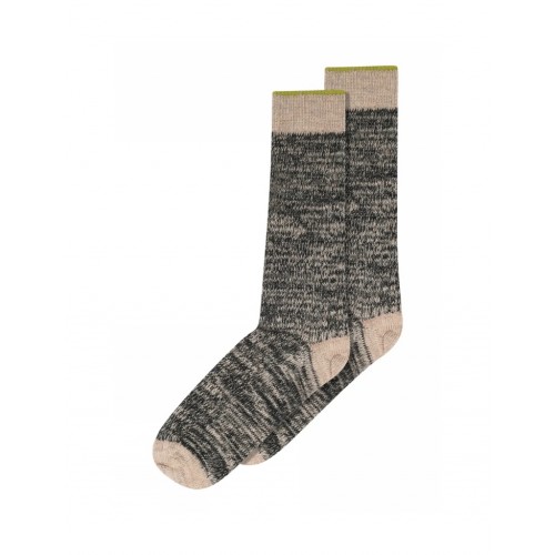 Mp Strømper  Lang Rib Strømpe Til Dame   Meleret Uld Dark Grey Melange 40 42