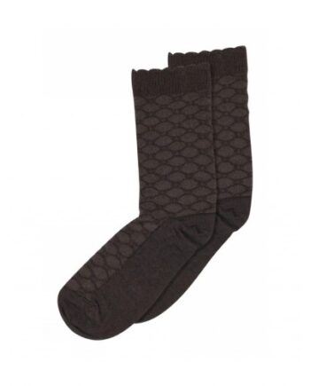 Mp Strømper  Mønstrede Damestrømper   Uld Silke Mix Dark Brown 37 39