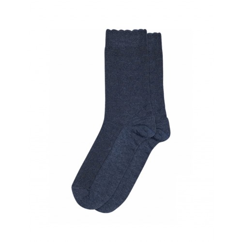 Mp Strømper  Mønstrede Damestrømper   Uld Silke Mix Navy 37 39