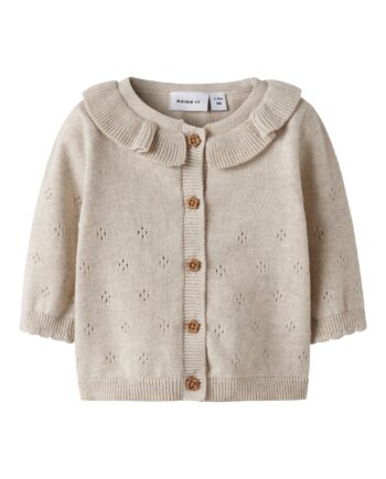 Name It Diame Ls Knit Cardigan Peyote Melange 50 Cm