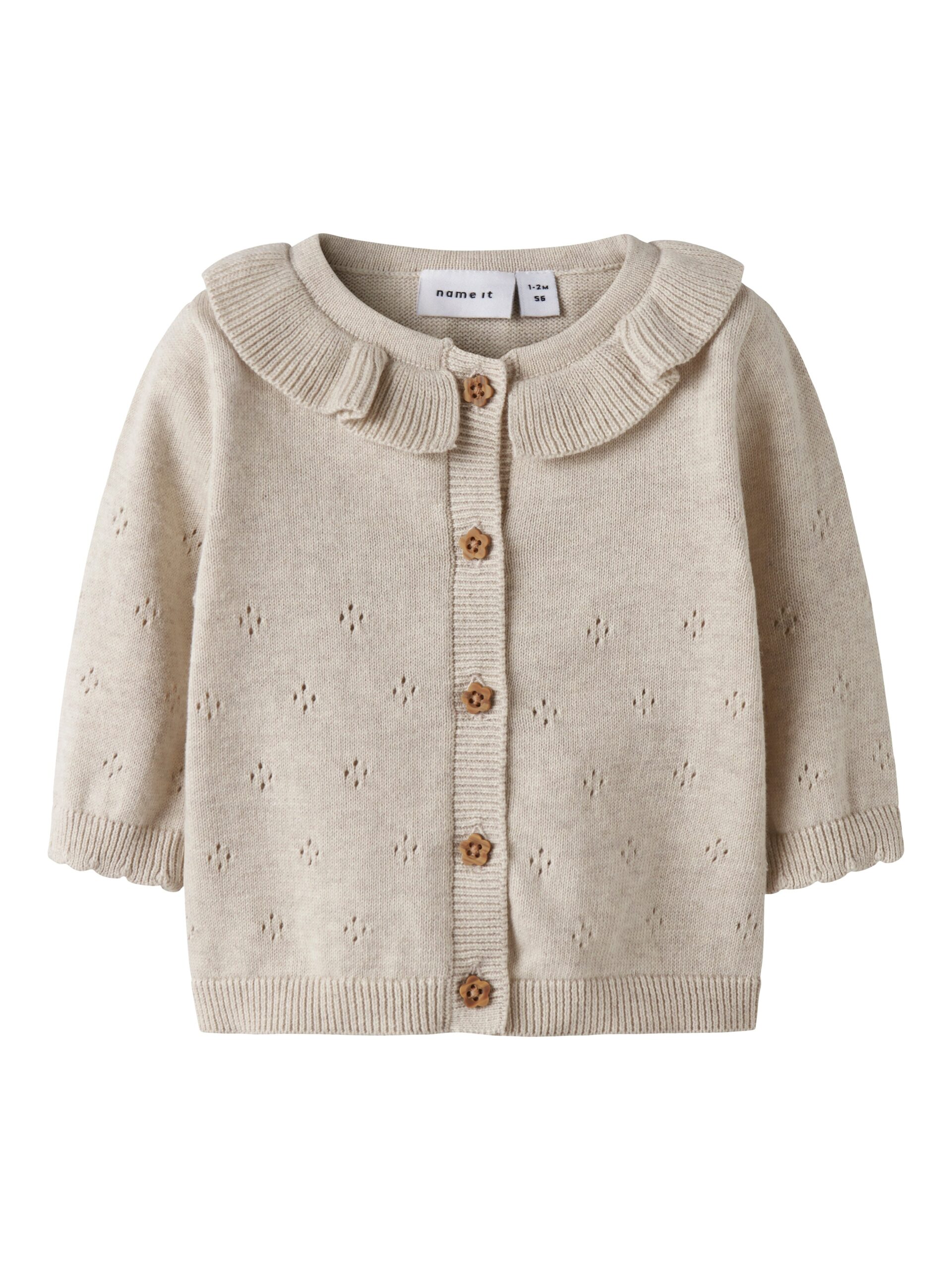 Name It Diame Ls Knit Cardigan Peyote Melange 50 Cm