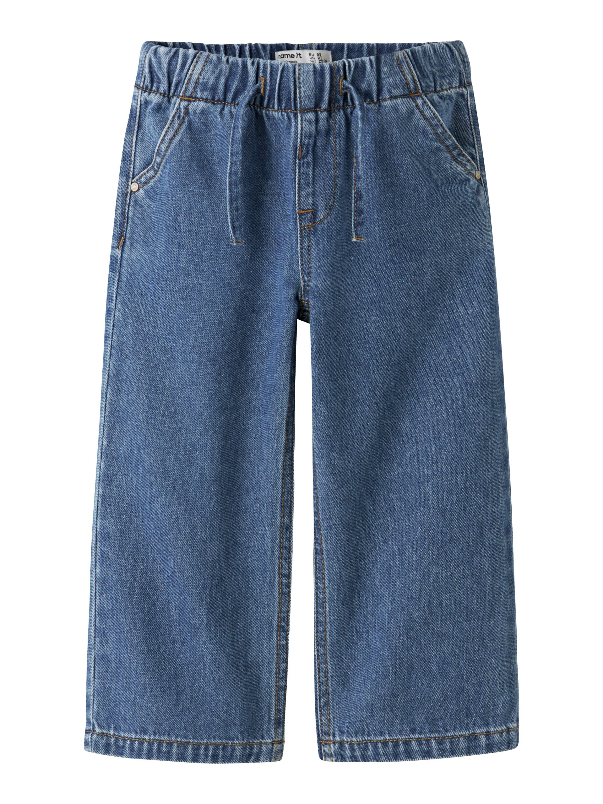 Name It Rose Wide Pull Up Jeans Medium Blue Denim 92 Cm