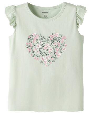 Name It Vayana Top Pale Aqua Pink Flowers 92 Cm