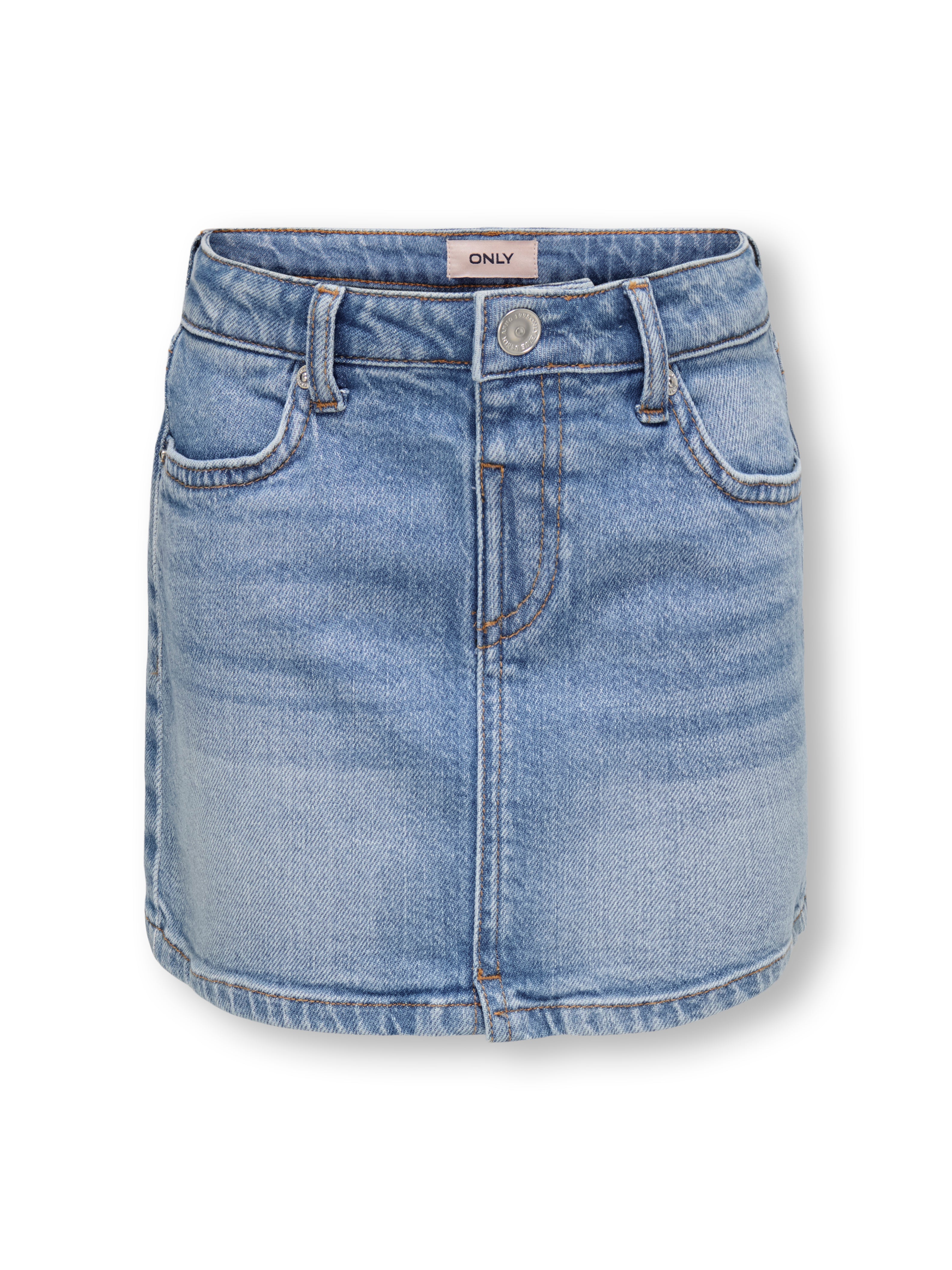 Only Mini Smilla Flower Denim Shirt Light Blue Denim 92 Cm