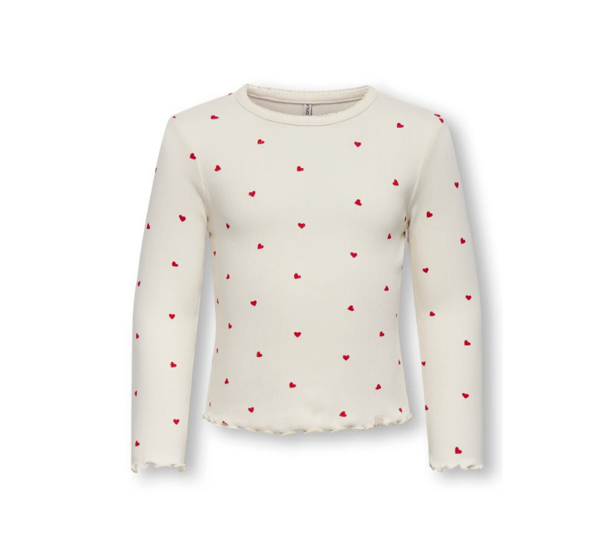 Only Mini Trinny Life Ls Top Tofu Heart 92 Cm