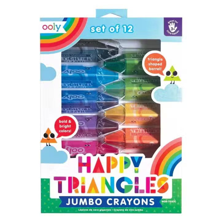 Ooly Jumbo Farvekridt Happy Triangles