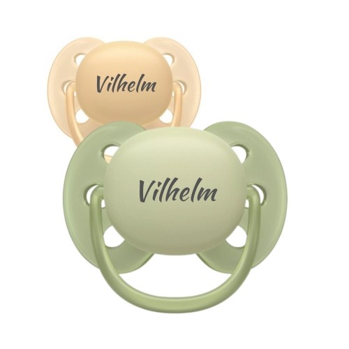 Philips Avent Ultra Soft  Str      -18 Mdr  Symmetrisk Silikone  Sutter Med Navn