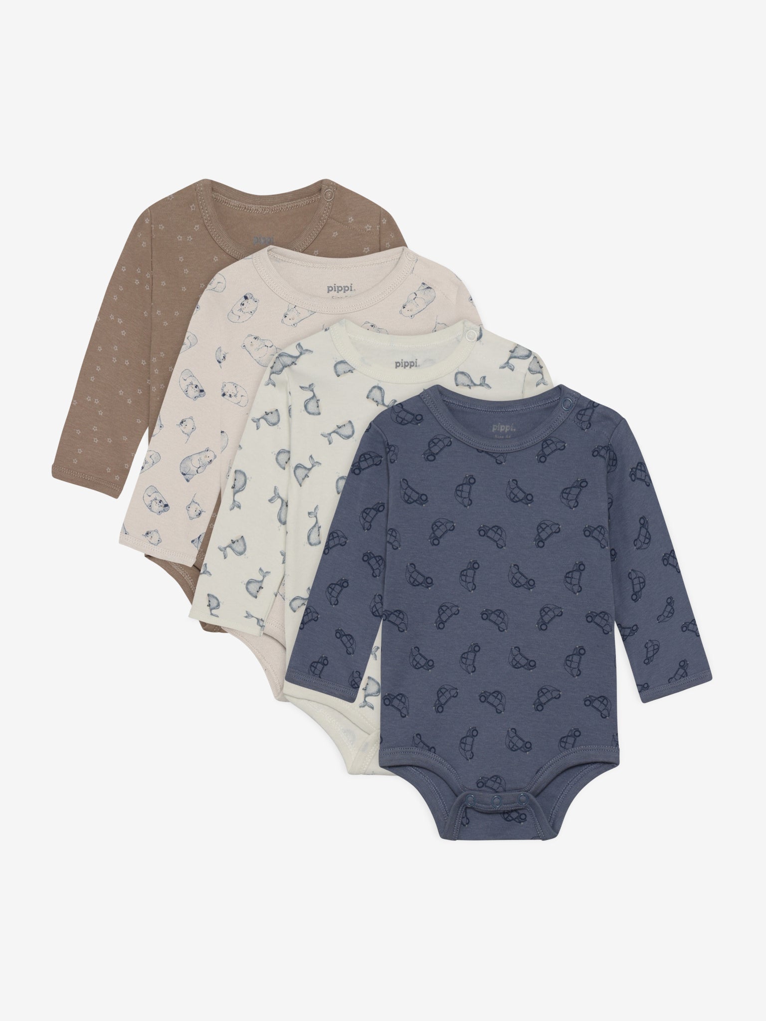 Pippi Langærmet Body Stk Flint Stone 50