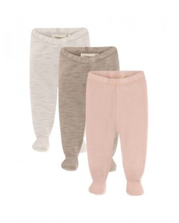 Retro Sparkebuks Med Fod Til Baby    100  økologisk Merino Uld   -pak Rose Melange 62