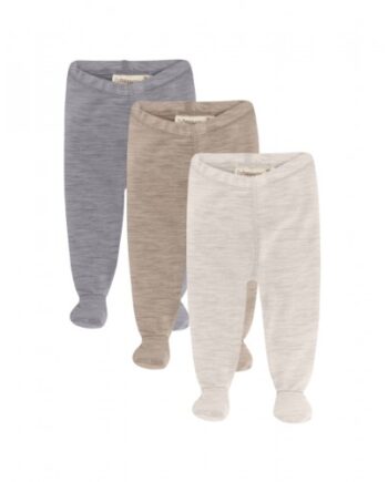 Retro Sparkebuks Med Fod Til Baby    100  økologisk Merino Uld   -pak 56 Soft Sand