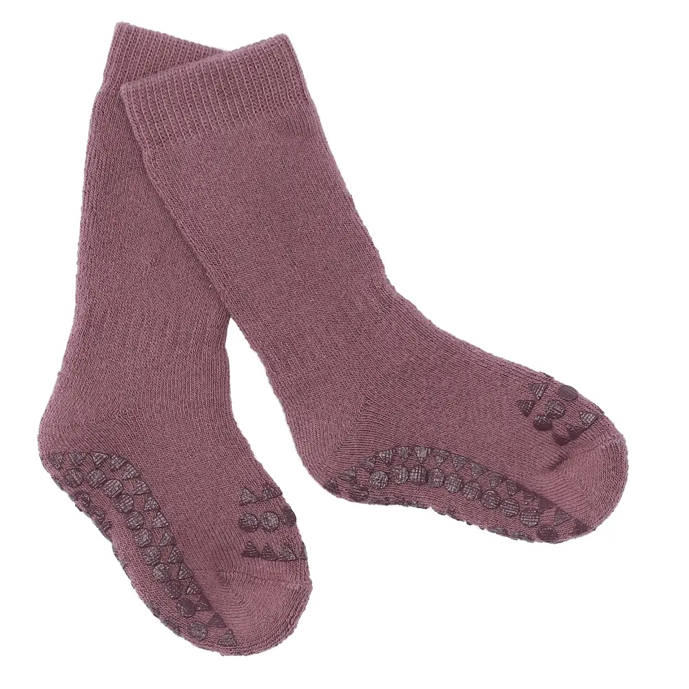 Skridsikre Strømper Terry Bomuld Misty Plum 17 19