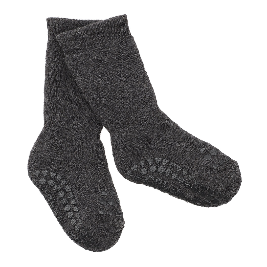 Skridsikre Strømper Tyk Bomuld Dark Grey -12 Mdr