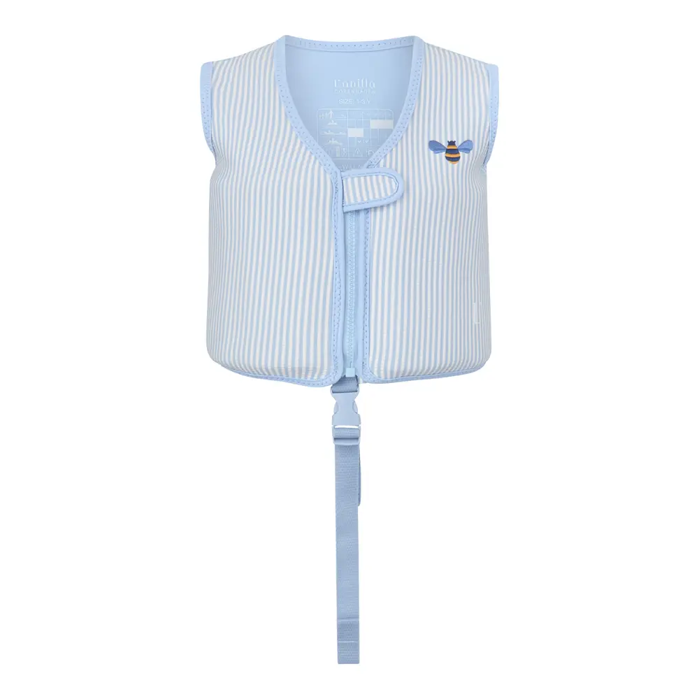 Svømmevest Med Strop Seersucker Honeybee Blue  -  år