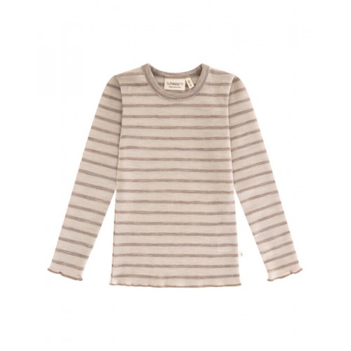 -shirt Med Lange ærmer   100  Merino Uld  Oeko-texâ  86 92 Nature Beige Melange
