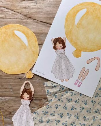 Tall Hat Tales Gul Ballon Med Pige