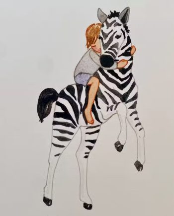Tall Hat Tales Plakat Zebra Med Barn A4