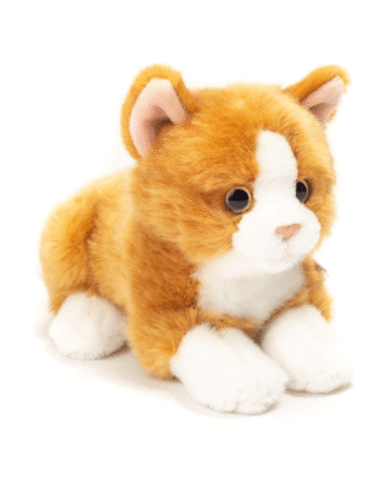 Teddy Hermann Liggende Kat Rød 20 Cm