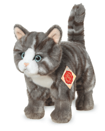 Teddy Hermann Stående Kat Gråstribet 20 Cm