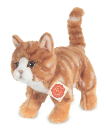 Teddy Hermann Stående Kat Rødstribet 20 Cm