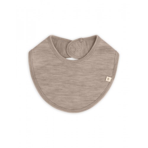 Trekantet Savlesmæk Med Trykknaplukning Til Baby 100 økologisk Merino Uld One Size Beige Melange