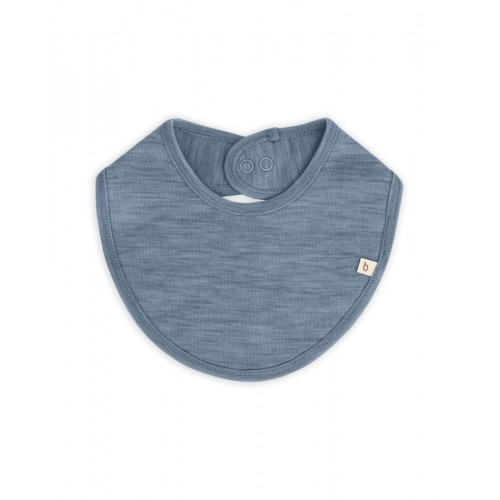 Trekantet Savlesmæk Med Trykknaplukning Til Baby 100 økologisk Merino Uld One Size Blue Melange