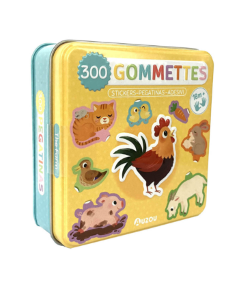 Auzou 300 Klistermærker   Metalæske Bondegården