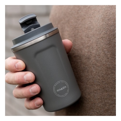 Aya Ida  Cup2go  380 Ml  Dark Grey