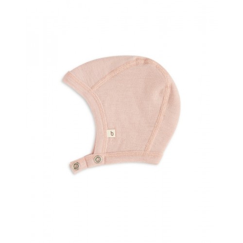 Baby Hjelm Med Trykknapper 100 økologisk Merino Uld Tynd Kvalitet Lag Stof 62 68 Rose Melange