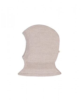 Balaclava   Strik Af 100   Merino Uld 62 68 Beige Melange