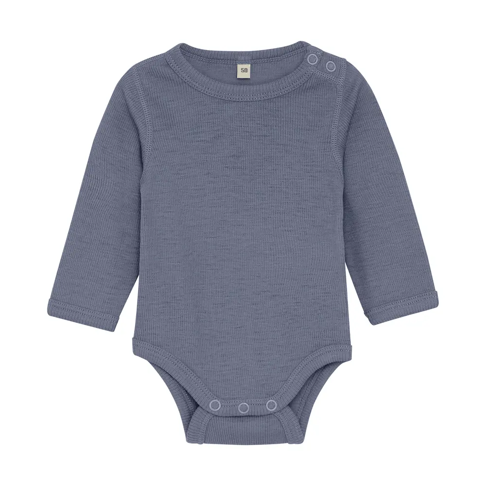 Bekids Langærmet Uld Body Folkstone Gray Melange 80